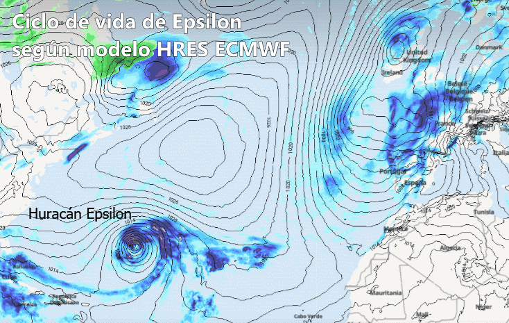 Sorpresas del huracán Epsilon: rápida intensificación y ciclo de vida