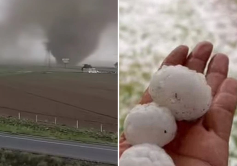 Inusual tornado anticicl&oacute;nico con granizos de gran tama&ntilde;o, se registran en Puebla y generan videos e im&aacute;genes virales