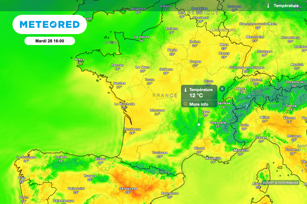 Forte baisse des températures sous les orages cet après-midi.
