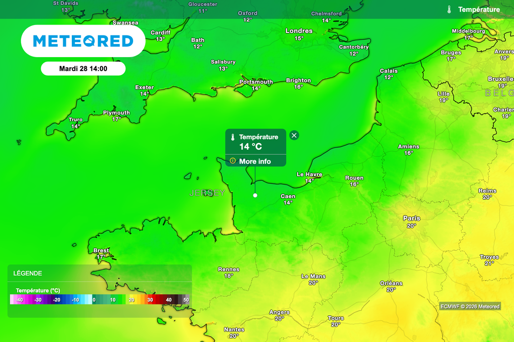 Une petite "fraîcheur" attendue cet après-midi de la Manche sous l'effet de la bise.