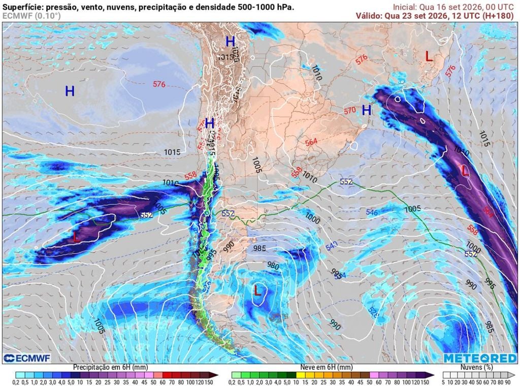 A tendência indica que a segunda frente fria vai atuar mais no leste do Sudeste, ao longo da próxima quarta-feira, dia 23 de setembro.
