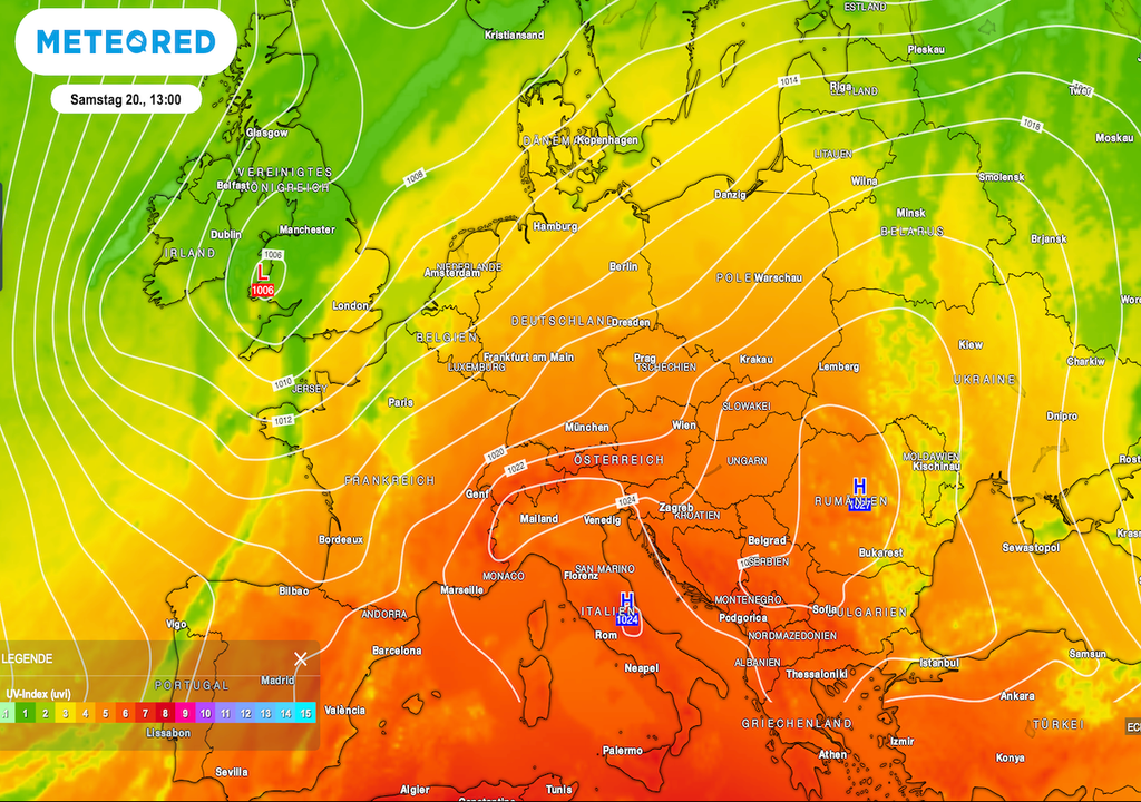 UV-Index 3 bis 5, Sonnenschutz, Creme, Brille, Kopfbedeckung