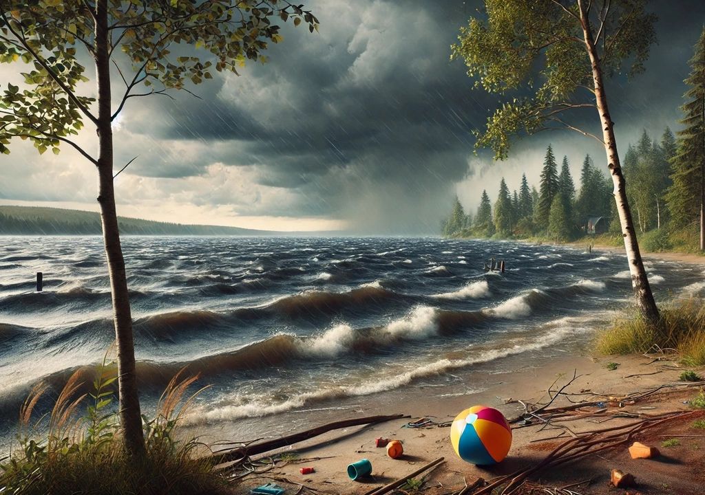 Verweister Badesee irgendwo in Nordrhein-Westfalen. Mit Aufzug von Tiefdruckgebieten und Sturmtiefs wird in der kommenden Woche der Herbst eingeläutet.