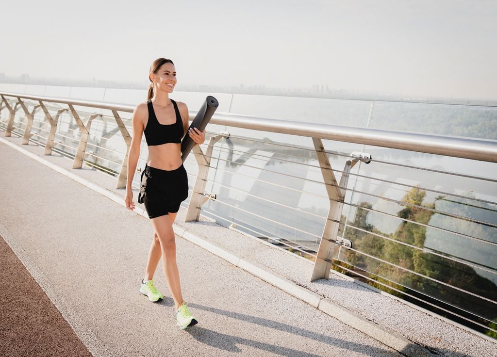 Pratique du walking yoga.