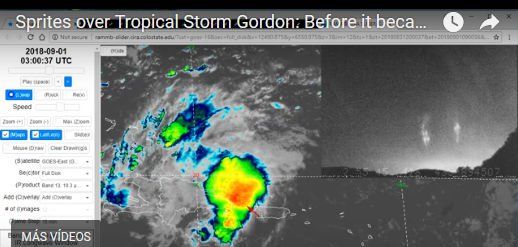 Sprites Sobre La Tormenta Tropical Gordon