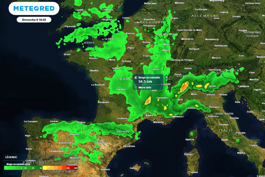 Les cumuls de neige seront parfois conséquents sur le sud du Massif central d'ici ce week-end.