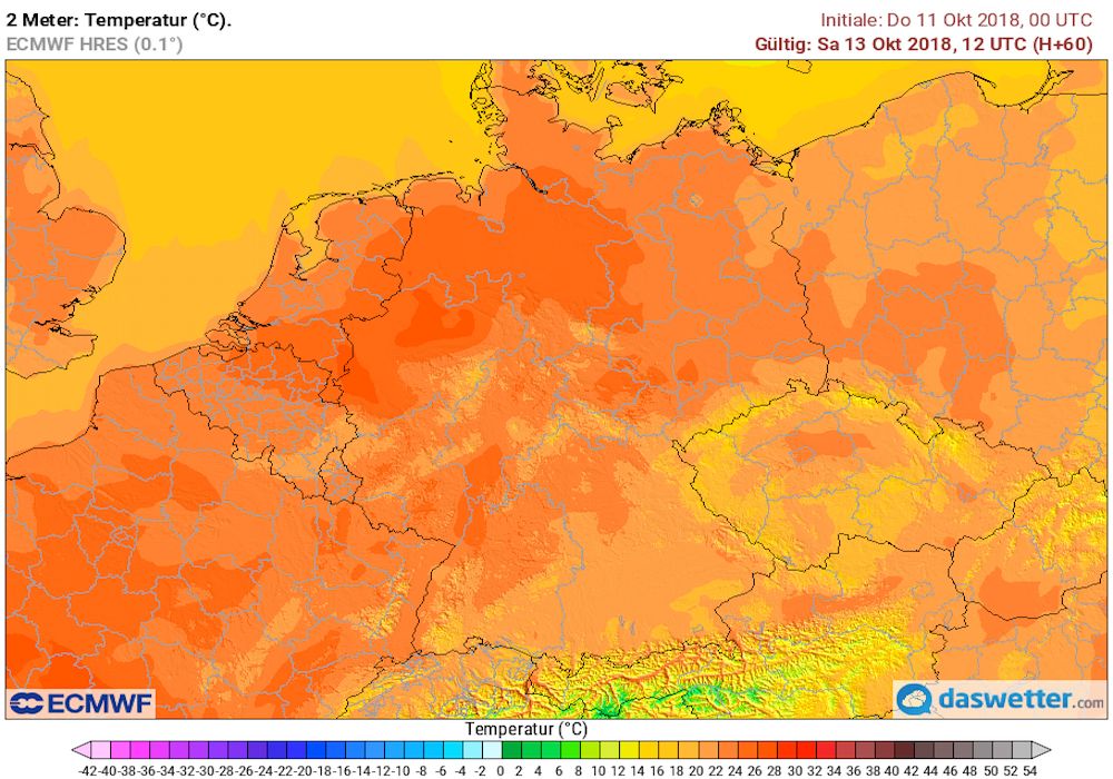 Höchstwerte am Samstag Höchstwerte am Samstag