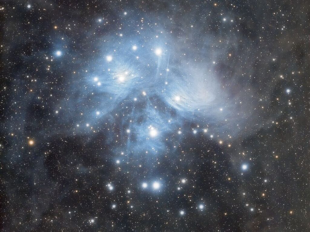 Aufnahme der Plejaden.