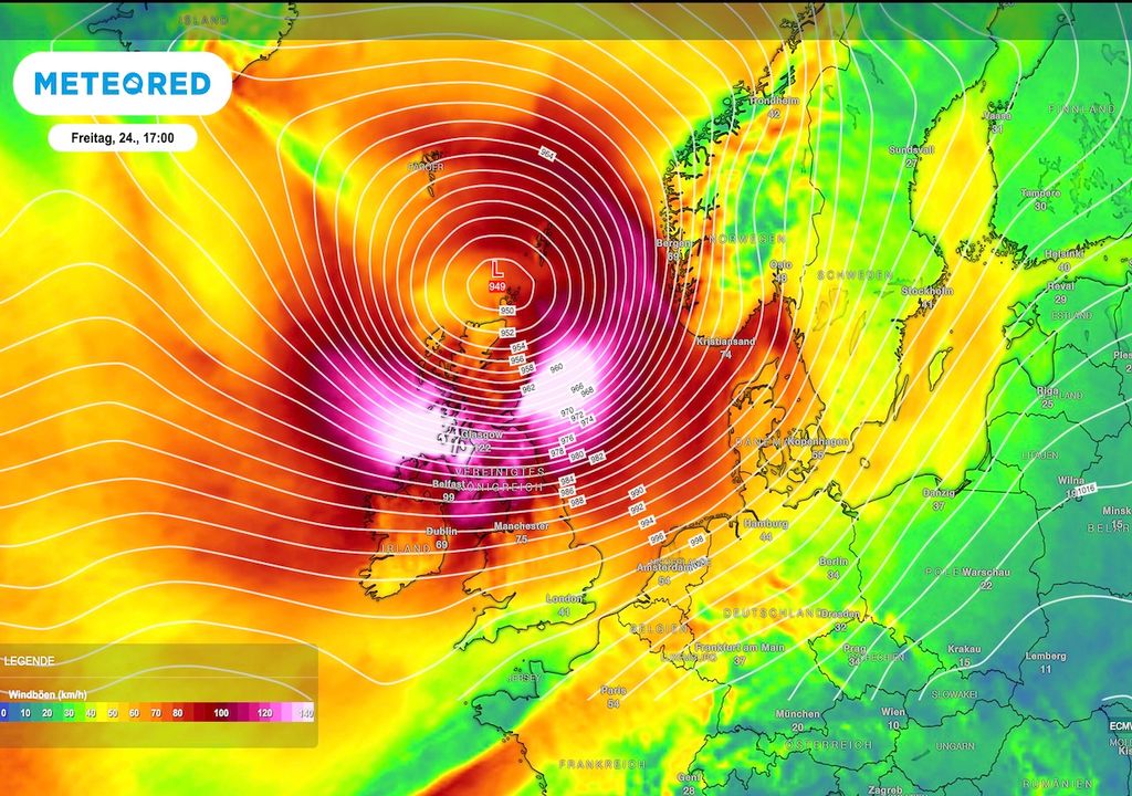 Sturm Éowyn, Zerstörung, Britische Inseln