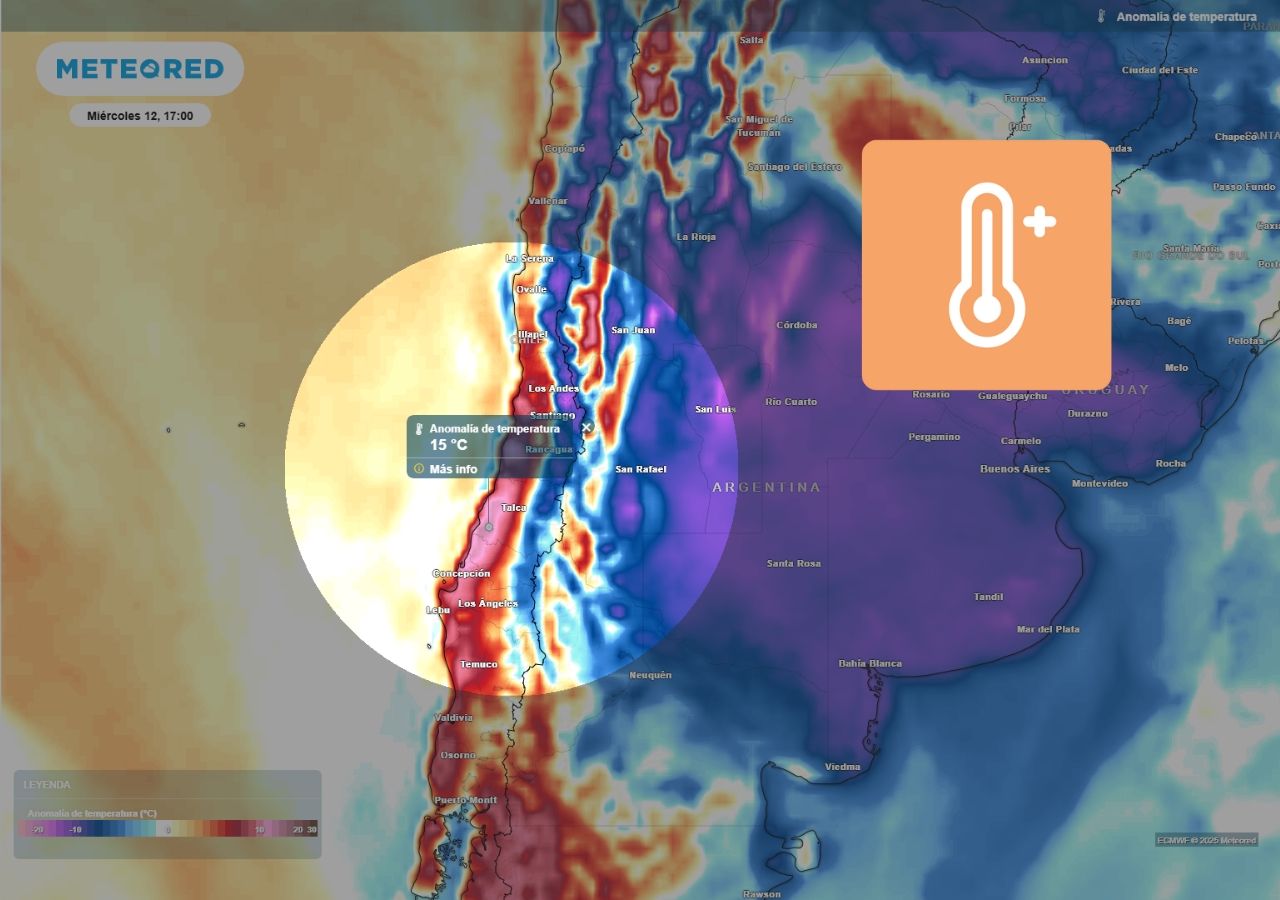 Hasta 15 ºC por sobre el promedio se registrará en sectores de la zona central durante este miércoles 12 de marzo.