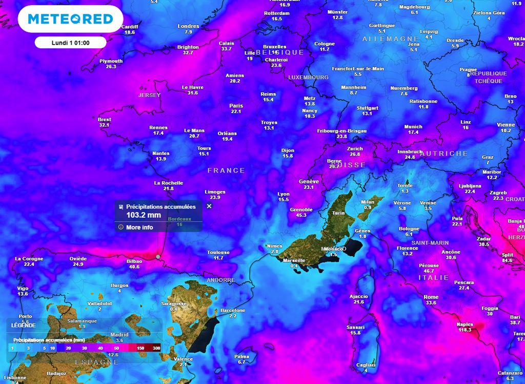 Les cumuls de pluies seront localement importants d'ici ce week-end.