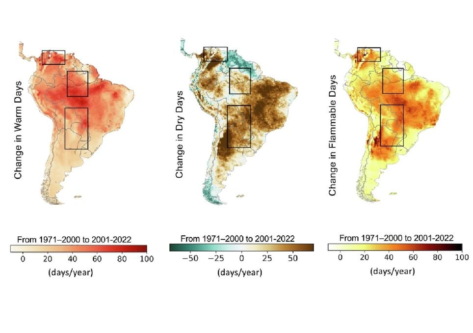 Imagen comparativa condiciones secas y precipitación