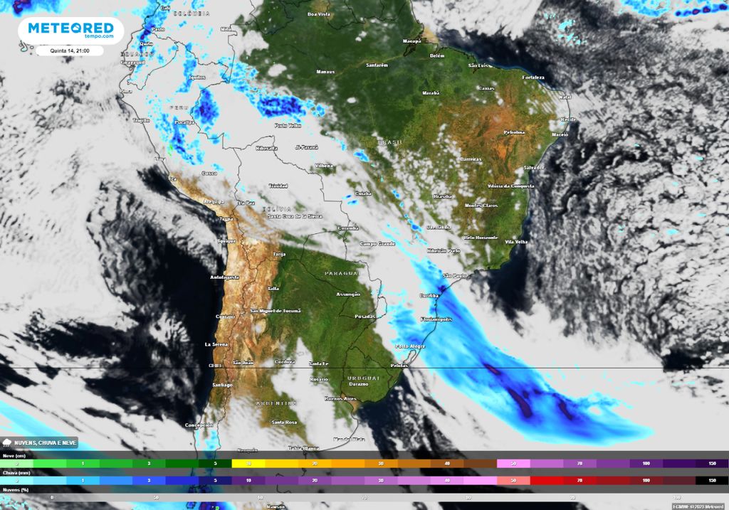 chuva sudeste frente fria