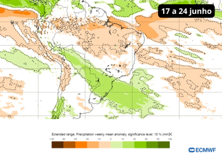 Nossos mapas confirmam o retorno das chuvas para o centro-sul do Brasil! Frente fria atua no início da segunda quinzena