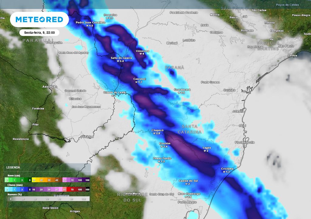 Previsão de nebulosidade e chuva na sexta-feira de noite. Previsão de nebulosidade e chuva na sexta-feira de noite.