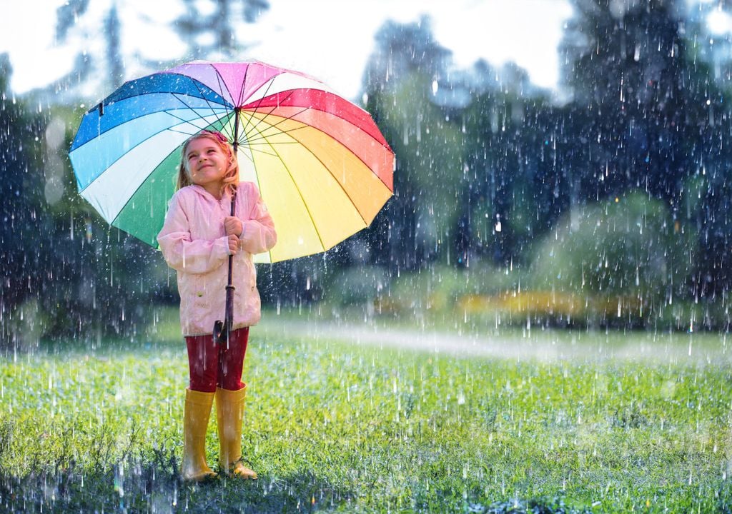 Umbrella in the rain.