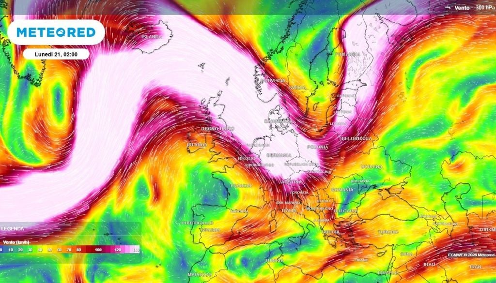 Autunno 2026. Sull’Europa e sul Mediterraneo il percorso è molto più lungo e filtrato. Il segnale deve attraversare l’intero settore Nord Atlantico, interagire con il vortice polare stratosferico, con la fase della Quasi-Biennial Oscillation (QBO), con le anomalie di temperatura della superficie del mare nell’Atlantico e, soprattutto, con lo stato della NAO e dell’AO.