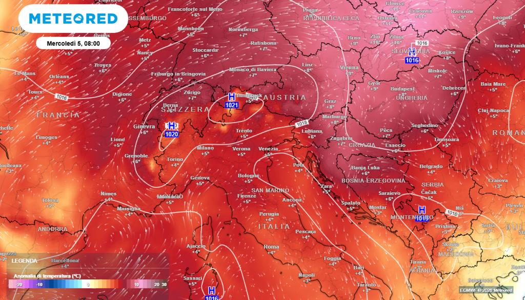 Calore in atmosfera. Tutto il calore immesso in atmosfera innalzerà ulteriormente la *baseline* delle temperature. Le ondate di calore future partiranno da un livello medio più elevato, rendendo gli eventi estremi non solo più probabili, ma potenzialmente più intensi e prolungati.