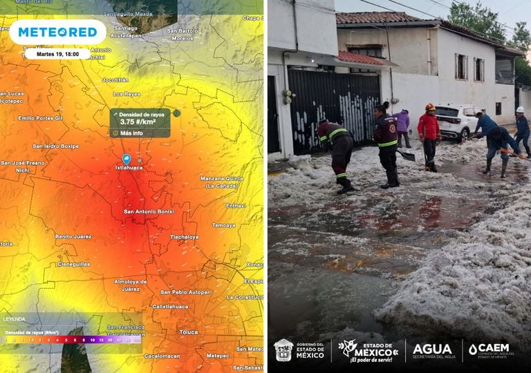 Super granizada cubre de blanco Ixtlahuaca en Estado de M&eacute;xico, causa caos vial e inundaciones severas