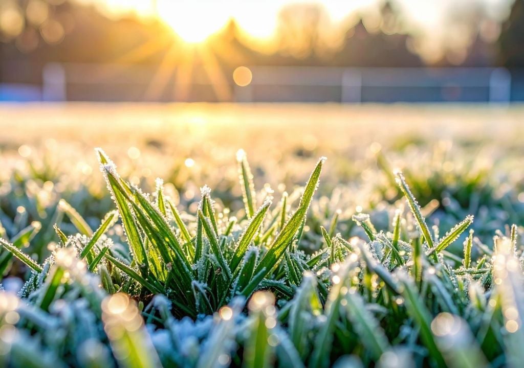 Bodenfrost Reif Sonne Herbst kalt Nacht Ein typisches Bild des Herbstes: Umso mehr wir uns in den Voll- und Spätherbst begeben, desto länger werden die Nächte und der Boden kann auskühlen. Ist dann genug Feuchtigkeit im Spiel, bildet sich Reif