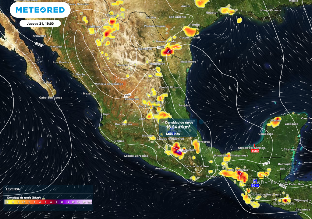 Tormentas eléctricas se manifestarán sobre los diversos estados en el transcurso de la tarde. Tormentas eléctricas se manifestarán sobre los diversos estados en el transcurso de la tarde.