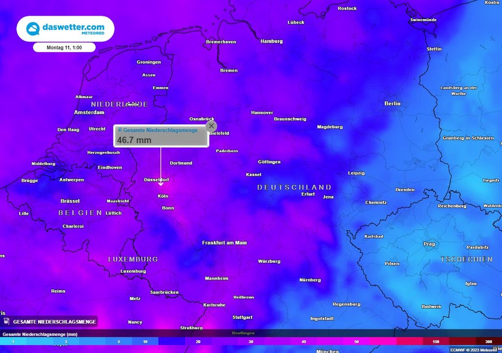 viel regen, montag, tauwetter