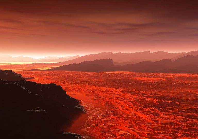 Río de lava en otro planeta Río de lava en otro planeta