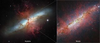 El telescopio espacial James Webb sondea una galaxia con estallido estelar extremo