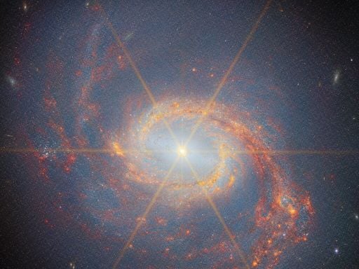 Esta imagen del telescopio espacial James Webb de la NASA/ESA/CSA muestra a la galaxia Messier 77 (M77)