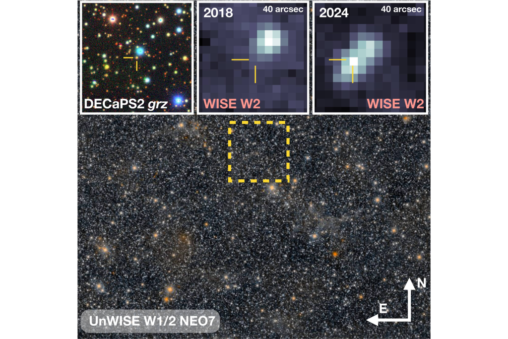 A colisão foi identificada após variações incomuns na luminosidade da estrela Gaia-GIC-1 acompanhadas por um aumento de poeira quente. Crédito: Tzanidakis and Davenport 2026