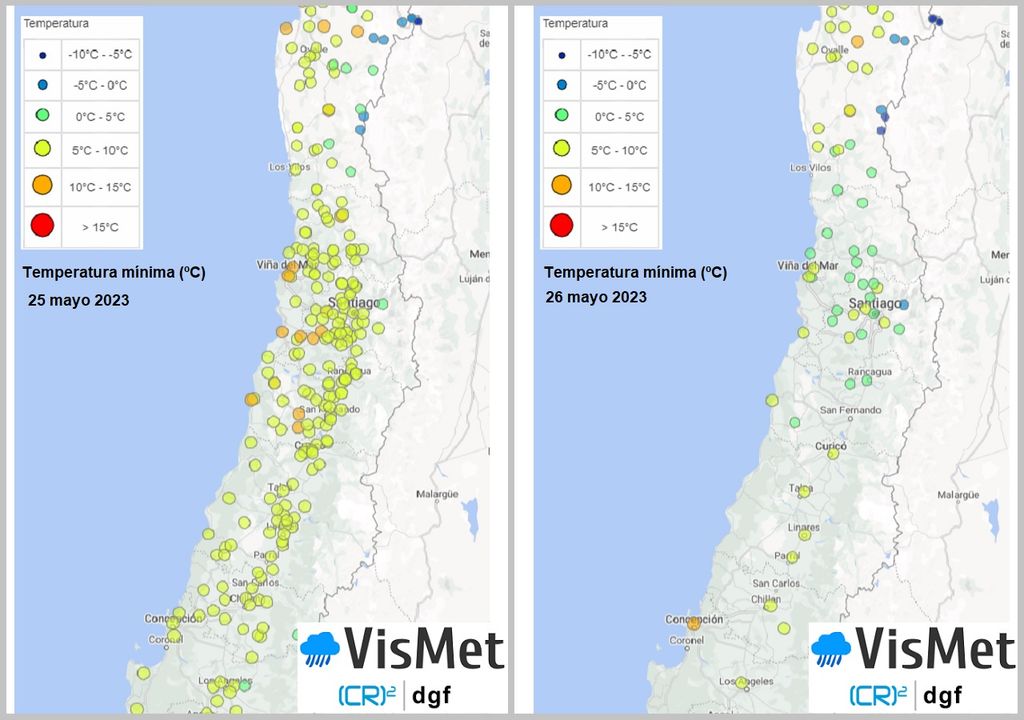 Temperaturas mínimas registradas Temperaturas mínimas registradas