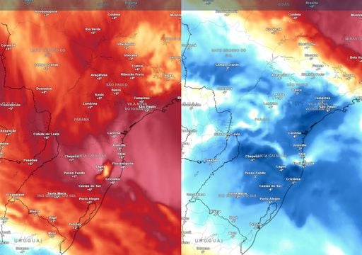 Temperaturas atingem 45&deg;C antes de intensa massa de ar frio; confira a virada do tempo