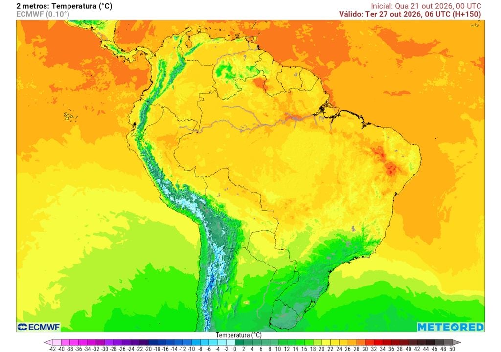 Previsão de temperaturas mínimas na terça-feira da semana que vem. Previsão de temperaturas mínimas na terça-feira da semana que vem mostra que haverá condições para formação de geadas entre o RS e SC, especialmente na região serrana.