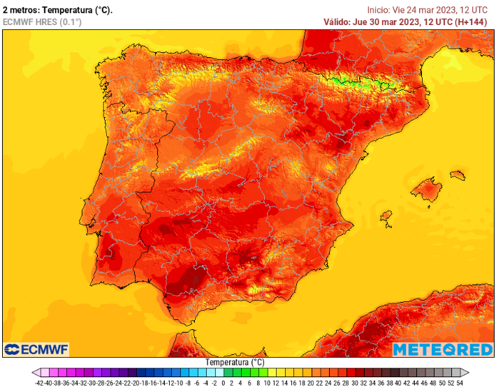 Temperaturas de récords para finales de marzo de 2023