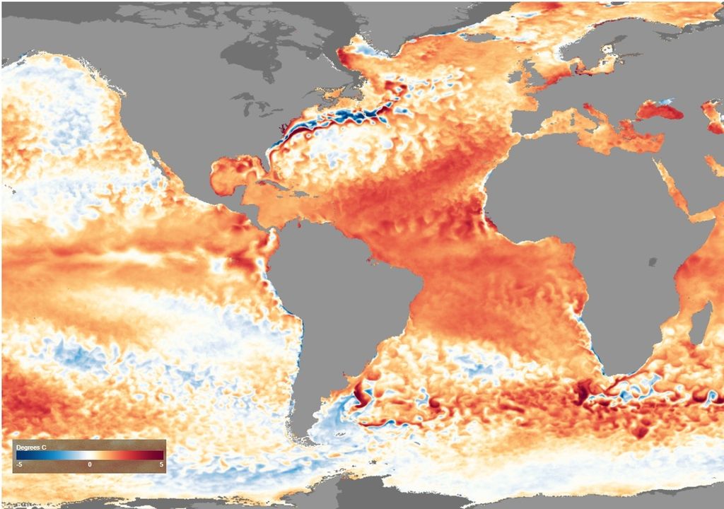 Anomalía TSm Pacífico y Atlántico