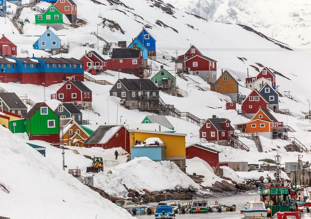 Casas coloridas en Groenlandia