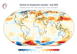 Temperaturas globais recuam, mas Julho de 2025 ainda é o terceiro mais quente, segundo o Copernicus