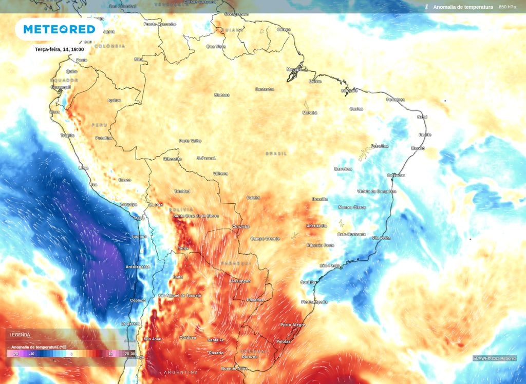 Ar frio segue presente sobre o leste do Sudeste na tarde desta terça-feira (14). Ar frio segue presente sobre o leste do Sudeste na tarde desta terça-feira (14). Contudo, massa de ar quente domina Sul e Centro-Oeste.