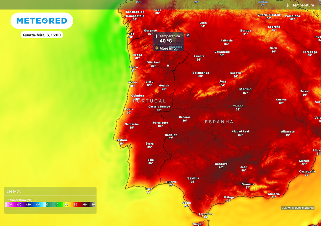 Temperaturas muito elevadas justificam alerta laranja no interior norte e centro. Temperaturas muito elevadas justificam alerta laranja no interior norte e centro.