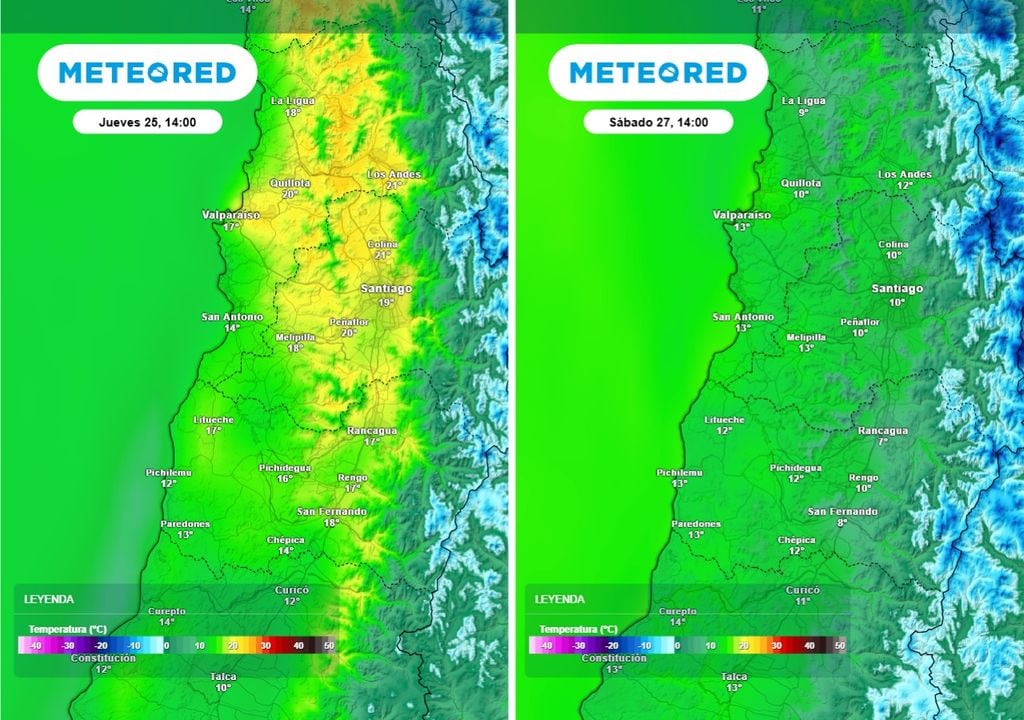 El desplome térmico será muy evidente en el centro-norte, de tardes primaverales pasaremos a un fin de semana muy frío.