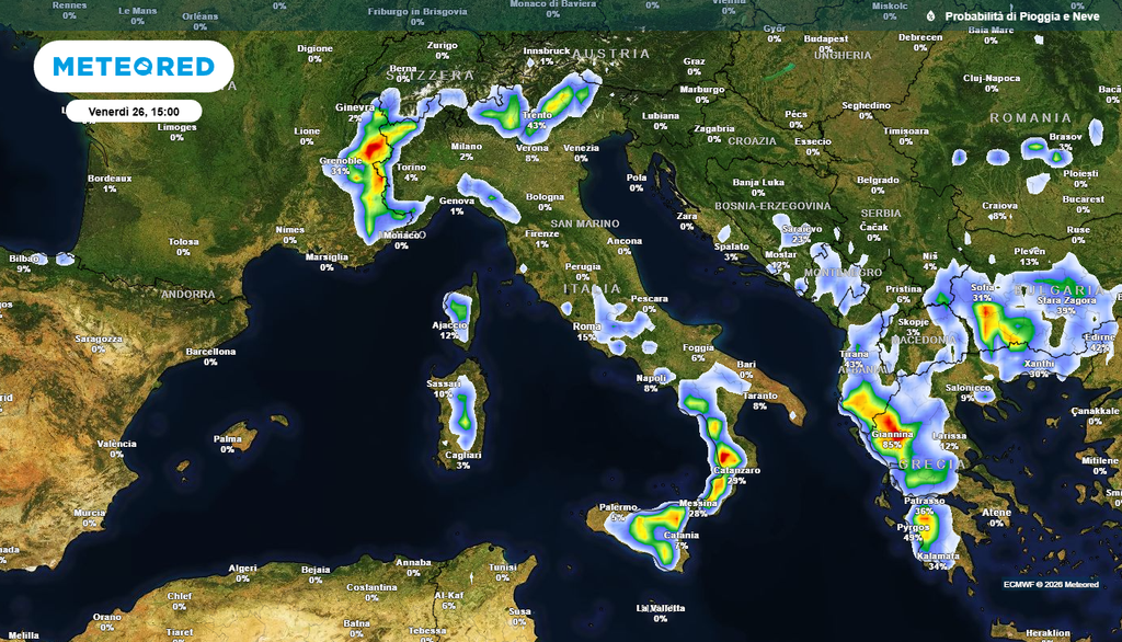 Alpi e Appennini a rischio temporali