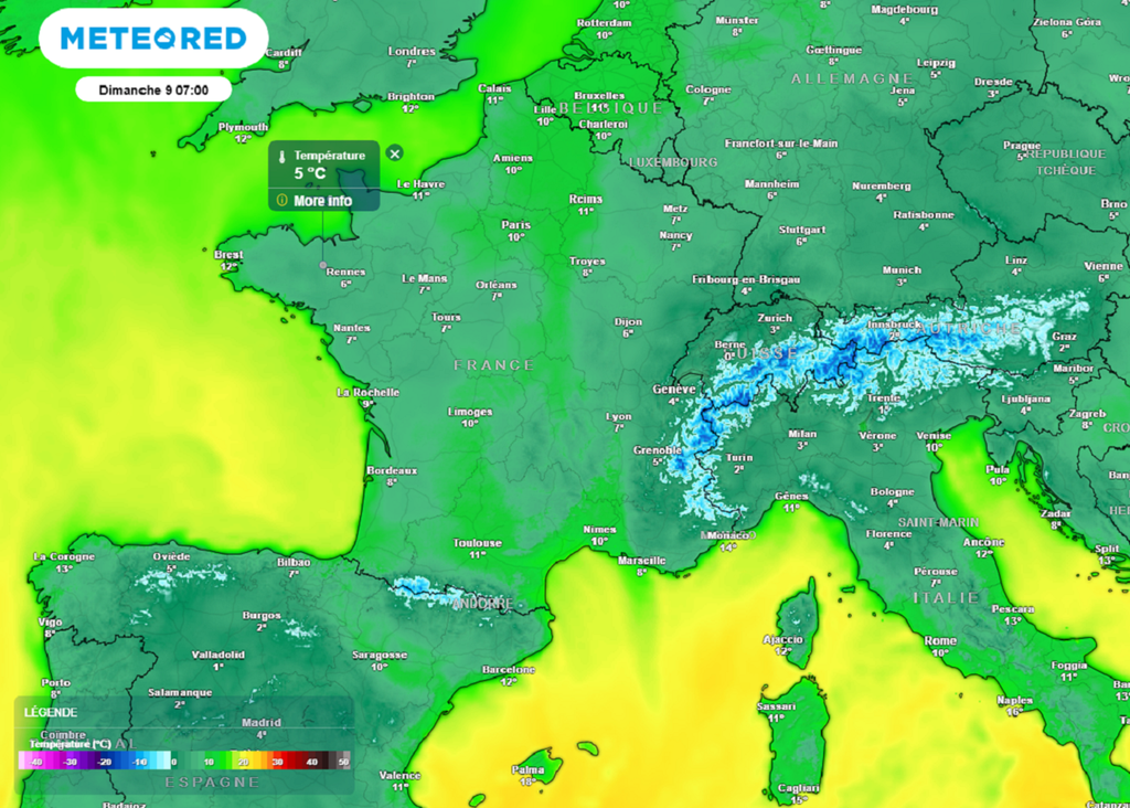 Dimanche matin, il fera parfois seulement 5°C dans les campagnes du nord-ouest. Dimanche matin, il fera parfois seulement 5°C dans les campagnes du nord-ouest.