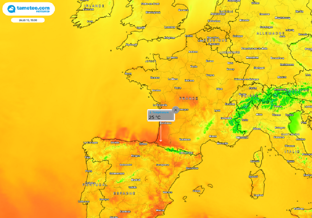 Jeudi après-midi, le seuil de chaleur sera atteint ou dépassé dans plusieurs départements du sud-ouest...