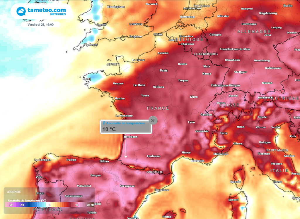 En fin de semaine, les températures seront situées jusqu'à 10°C au-dessus des normales saisonnières !