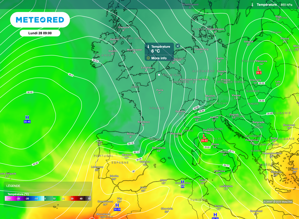 Un flux de nord s'invitera en début de semaine sur la France.