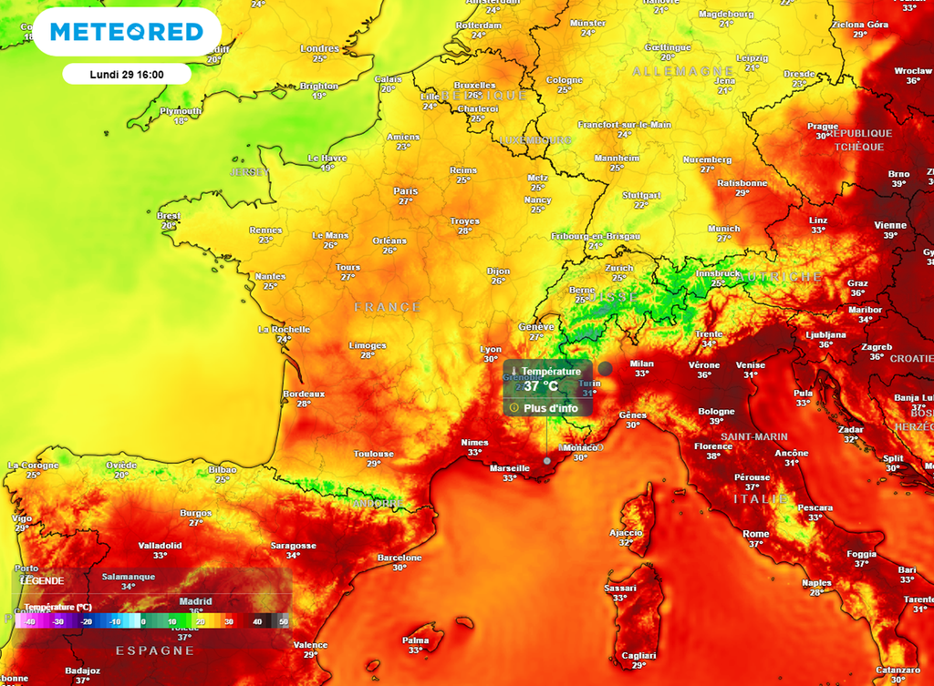 En début de semaine, il n'y aura que dans le sud-est où les valeurs seront encore caniculaires.