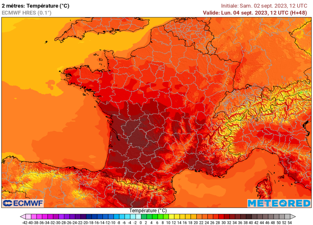 Tout le quart Sud-Ouest va connaître de très fortes chaleurs pour la journée de demain lundi.