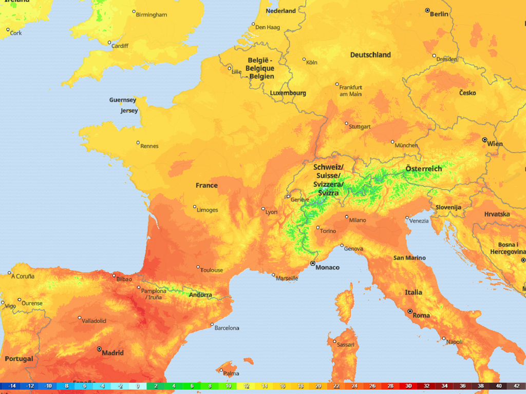 A l'avant de la dégradation du week-end, un flux de sud apportera une grande douceur samedi après-midi. A l'avant de la dégradation du week-end, un flux de sud apportera une grande douceur samedi après-midi.