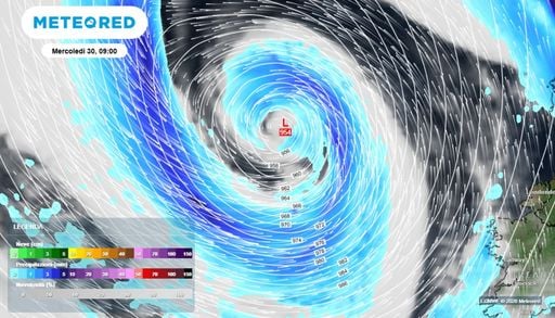 Tempesta atlantica con ciclogenesi potenzialmente "esplosiva" tra Regno Unito e Islanda: confermata la traiettoria