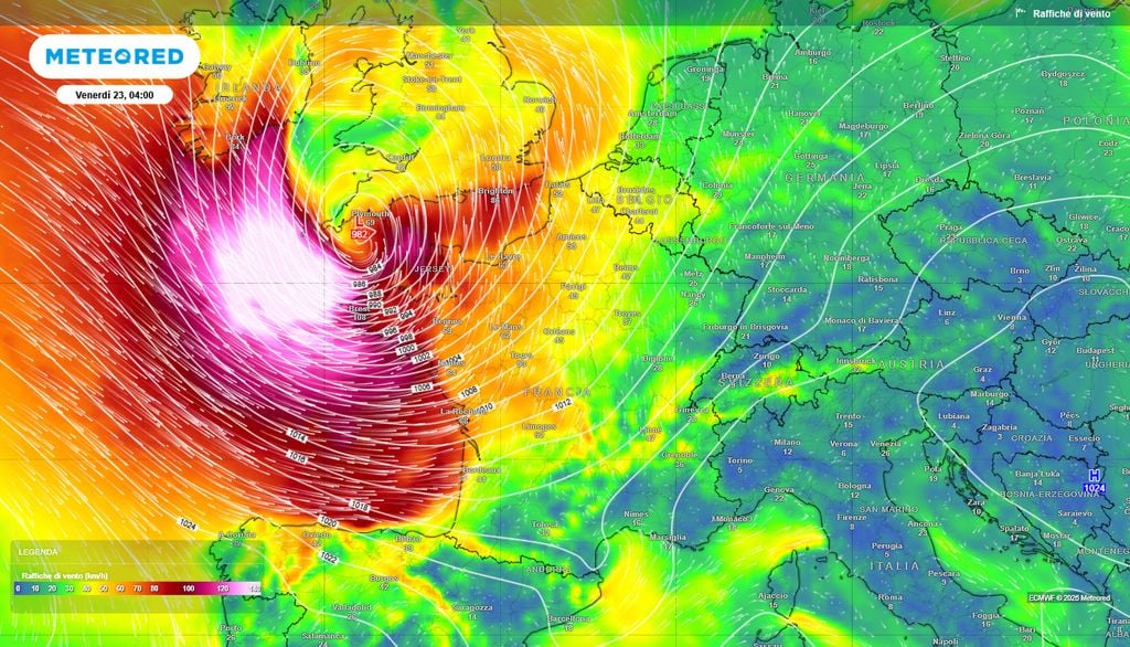 Le raffiche di vento sulla Francia saranno davvero considerevoli già da stasera.